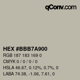 Color code: HEX #BBB7A900 | qconv.com
