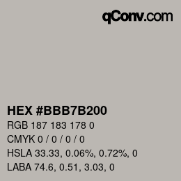 Color code: HEX #BBB7B200 | qconv.com