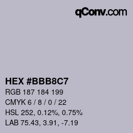 Color code: HEX #BBB8C7 | qconv.com