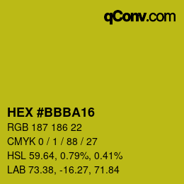 Color code: HEX #BBBA16 | qconv.com