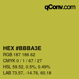 Color code: HEX #BBBA3E | qconv.com