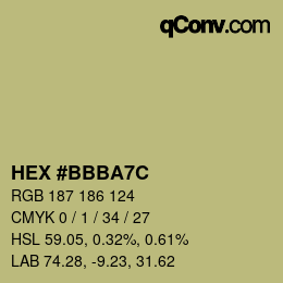 Color code: HEX #BBBA7C | qconv.com