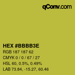 カラーコード: HEX #BBBB3E | qconv.com