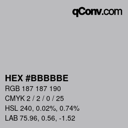 Farbcode: HEX #BBBBBE | qconv.com