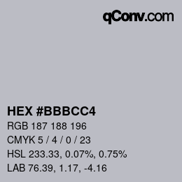 Color code: HEX #BBBCC4 | qconv.com