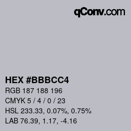 Color code: HEX #BBBCC4 | qconv.com