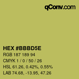 カラーコード: HEX #BBBD5E | qconv.com