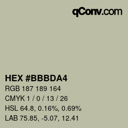 カラーコード: HEX #BBBDA4 | qconv.com