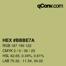 颜色代码: HEX #BBBE7A | qconv.com