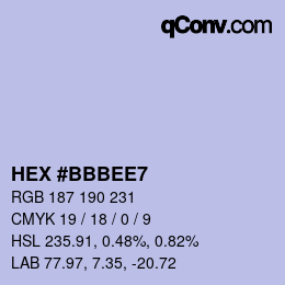 カラーコード: HEX #BBBEE7 | qconv.com