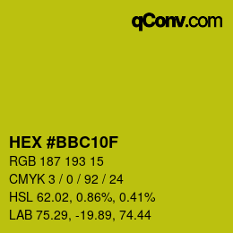 Color code: HEX #BBC10F | qconv.com