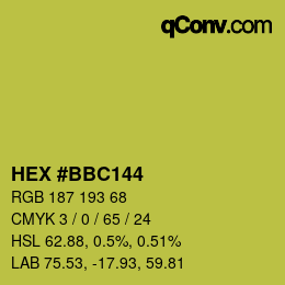 颜色代码: HEX #BBC144 | qconv.com