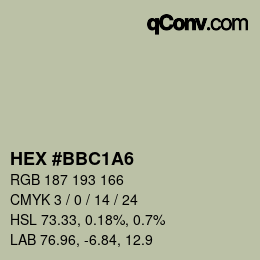 Color code: HEX #BBC1A6 | qconv.com