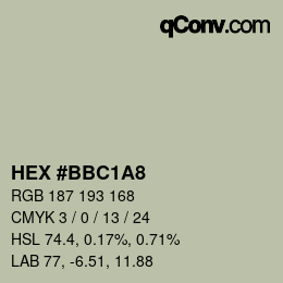 Color code: HEX #BBC1A8 | qconv.com