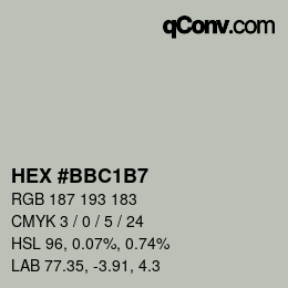 カラーコード: HEX #BBC1B7 | qconv.com