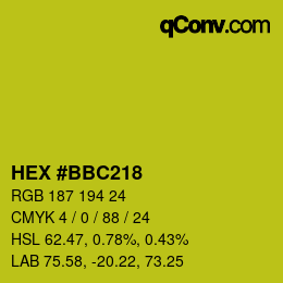 Color code: HEX #BBC218 | qconv.com