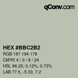 颜色代码: HEX #BBC2B2 | qconv.com