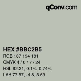 カラーコード: HEX #BBC2B5 | qconv.com