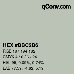 カラーコード: HEX #BBC2B6 | qconv.com