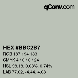 Color code: HEX #BBC2B7 | qconv.com