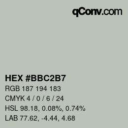 Color code: HEX #BBC2B7 | qconv.com