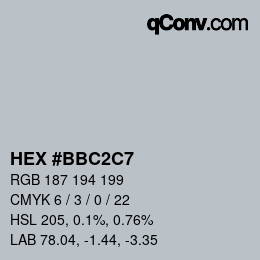 Color code: HEX #BBC2C7 | qconv.com