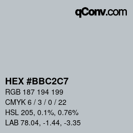 Color code: HEX #BBC2C7 | qconv.com