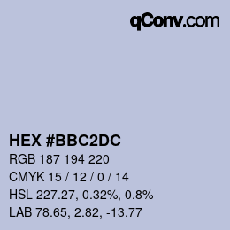 Color code: HEX #BBC2DC | qconv.com