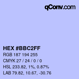 Color code: HEX #BBC2FF | qconv.com