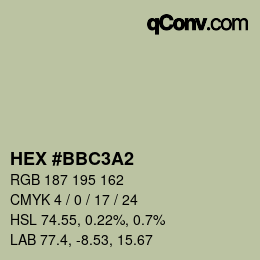 カラーコード: HEX #BBC3A2 | qconv.com