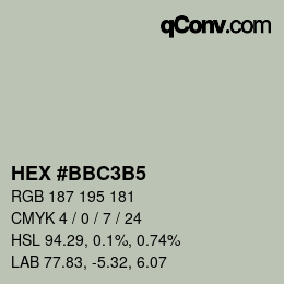 カラーコード: HEX #BBC3B5 | qconv.com