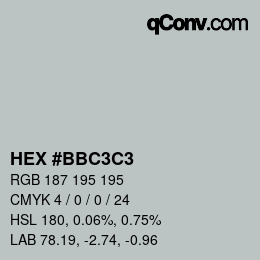 Color code: HEX #BBC3C3 | qconv.com