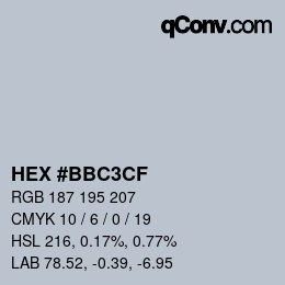 Color code: HEX #BBC3CF | qconv.com