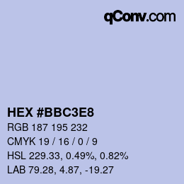 Color code: HEX #BBC3E8 | qconv.com