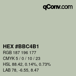 Farbcode: HEX #BBC4B1 | qconv.com