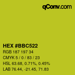 Color code: HEX #BBC522 | qconv.com