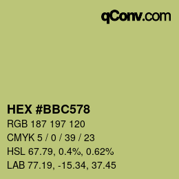 Color code: HEX #BBC578 | qconv.com