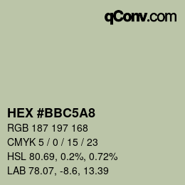 Color code: HEX #BBC5A8 | qconv.com