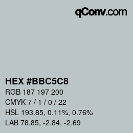カラーコード: HEX #BBC5C8 | qconv.com