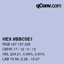 Color code: HEX #BBC5E1 | qconv.com