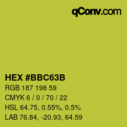 Color code: HEX #BBC63B | qconv.com