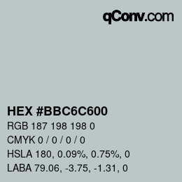 Código de color: HEX #BBC6C600 | qconv.com