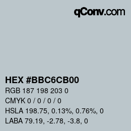 Color code: HEX #BBC6CB00 | qconv.com