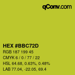カラーコード: HEX #BBC72D | qconv.com