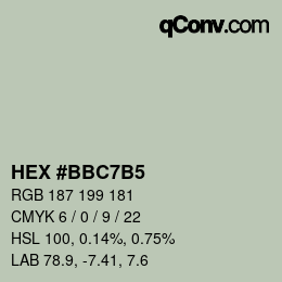 Color code: HEX #BBC7B5 | qconv.com