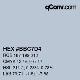 Color code: HEX #BBC7D4 | qconv.com