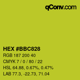 Farbcode: HEX #BBC828 | qconv.com