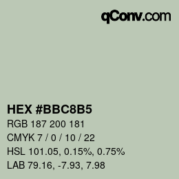 Color code: HEX #BBC8B5 | qconv.com