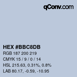 カラーコード: HEX #BBC8DB | qconv.com