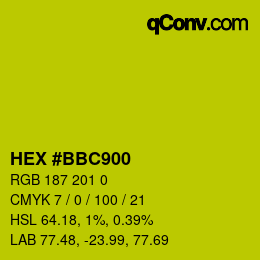 Color code: HEX #BBC900 | qconv.com